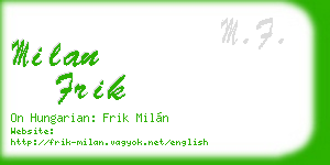milan frik business card